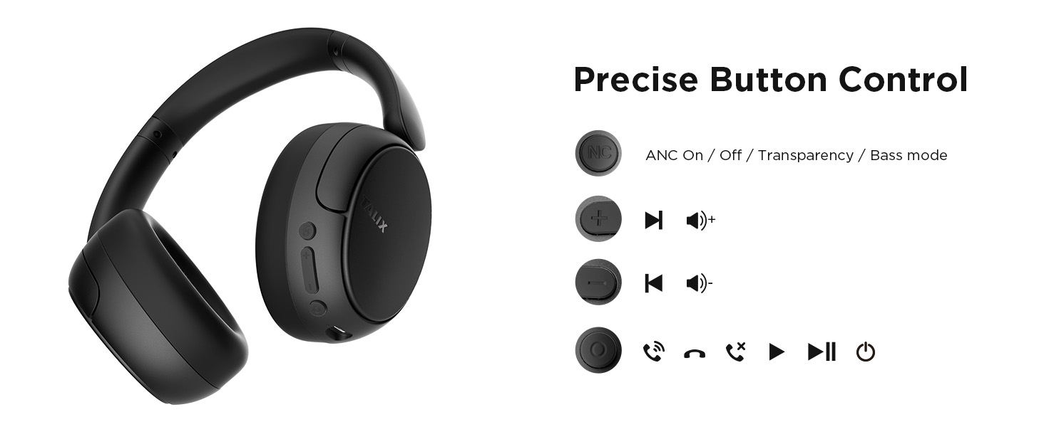 TALIX noise cancelling over ear headphones