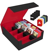 AOBOPLE Trading Card Storage Box,3200+ Card Box Storage with 10 Dividers and 4 Foam Supporters PU...