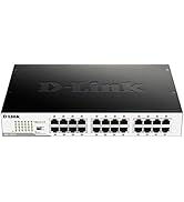 D-Link Ethernet Switch, 24 Port Gigabit Unmanaged Fanless Network Hub Desktop or Rack Mountable (...