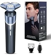 Electric Razor for Men: 3-in-1 Shaver with Hair Clipper and Nose Hair Trimmer, 10000 RPM High Spe...