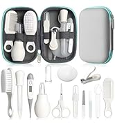 Baby Grooming Kit, Infant Safety Care Set with Hair Brush Comb Nail Clipper Nasal Aspirator,Baby ...
