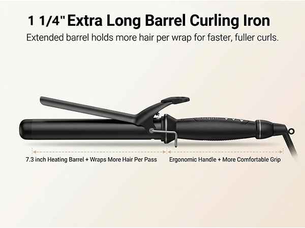 1.25 inch curling iron long barrel