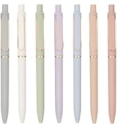 Gorofit Gel Pens,7 Black Pens, 0.5mm Flexible and Fast Drying, Black Thin Dot Ball Pen Holder, So...