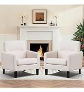 Brage Living Accent Chairs Set of 2, Mid Century Modern Living Room Chairs Comfy Reading Chair wi...