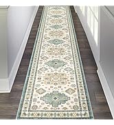 Pauwer Runner Rug 2x10 Non-Slip Washable Low-Pile Accent Rug, Vintage Distressed Throw Carpet, Ha...