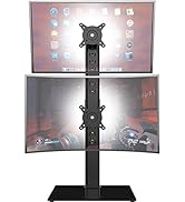Dual Monitor Stand - Vertical Stack Screen Free-Standing Monitor Riser Fits Two 13 to 34 Inch Scr...