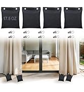 Apipi Pre-Filled 17.6 oz Outdoor Curtain Weights- 4 Pack Wind Resistant Oxford Weight Bags with G...