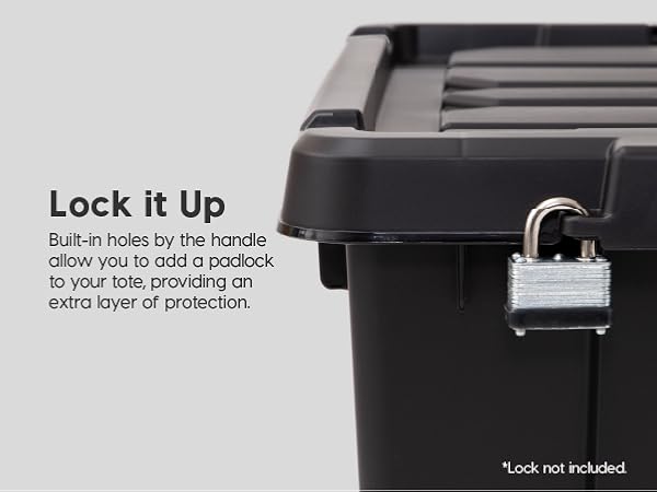 Lockable Storage Bins with Lids Heavy Duty, Stackable Containers, Garage Organizing Bins Moving Tubs