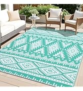 OLANLY Outdoor Rug Waterproof 5x8 ft, Reversible Plastic Straw Rug, Boho Patio Rug, Indoor Outdoo...