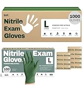 SUP Nitrile Exam Gloves, Powder-Free Latex-Free Food Safe Cooking Cleaning Disposable Medical Glo...