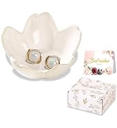 Flower Ceramic Jewelry Dish Ring Holder Dish Jewelry Tray Cute Vanity Organizer Room Decor Aesthe...
