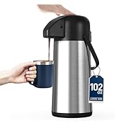 Coffee Carafe for Keeping Hot - 102OZ / 3L Airpot Coffee Dispenser with Pump - Large Coffee Therm...