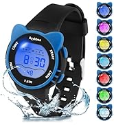 Ayybboo Kids Digital Watches for Girls Boys, 7 Color Lights Waterproof Watches for Kids with Alar...
