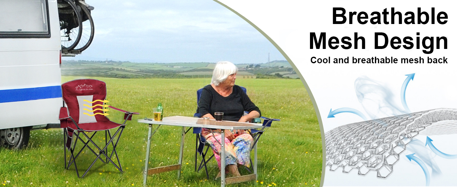 outdoor mesh camping folding chair