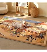PaPaMat 1.5" Thick Educational Baby Floor Play Mat 59x79, Flannel Padded Memory Foam Kids Mat, No...