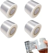 4 Pcs Mini Stretch Wrap Film, 1.57" x 656 FT Hand Stretch Wrap Roll, Mini Clear Unheated Shrink W...