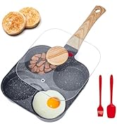 VEVOR Egg Pan, 4-Cup Nonstick Egg Frying Pan, Aluminum Breakfast Omelette Skillet for Pancakes, H...