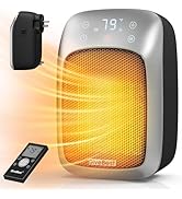 GiveBest 800W Plug-in Wall Space Heater With Remote, Small Outlet Heater With Adjustable Thermost...