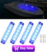 RVZONE Marine Led Boat Lights, Boat Interior Lights Night Fishing Lights 12V Waterproof Marine Bo...
