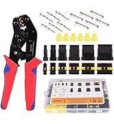 Amliber 798Pcs 50 Sets Waterproof Automotive Wire Connectors with Ratcheting Wire Crimper, 1/2/3/...