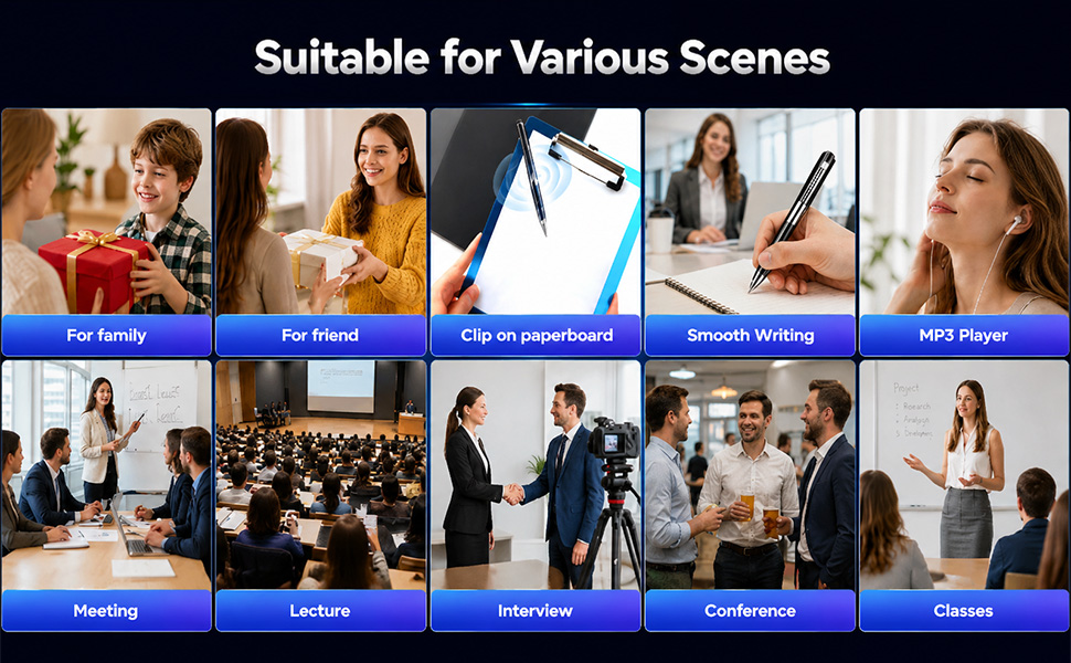 Suitable for meeting, lecture, interview, class, conference and daily use