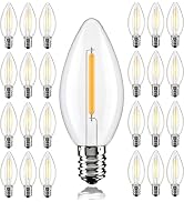 Xingzd 25PK LED Candle Night Light Bulbs, C26 Replacement Bulb, Clear | E12 Candelabra Base, Cand...