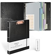Ospelelf 3 Ring Binder with Clipboard 1 Inch Leather Binder for Letter Size (8.5" x 11"), Clipboa...