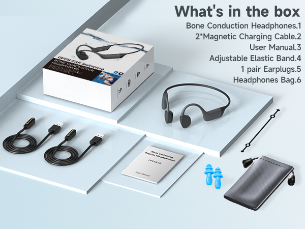 IPX8 bone conduction headphone for swimming, underwater swimming player underwater swimming MP3
