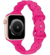 Silicone Braided Band Compatible with Apple Watch 38mm 40mm 41mm 42mm 44mm 45mm 46mm 49mm Women, ...