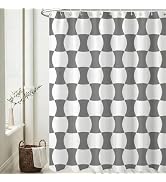 GKLEASG Grey Wave Checkered Shower Curtain, Vintage Boho Mid Century Modern Retro Aesthetic 70S B...