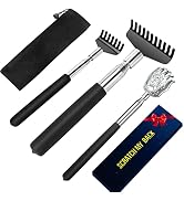 Back Scratcher Set with 3 Styles - OverSize/Bear Claw/ Rake Portable Telescoping Massage Tool - G...