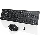 Wireless Keyboard and Mouse, WisFox USB Computer Keyboard with Silent Keys, Long Battery Life, 2....