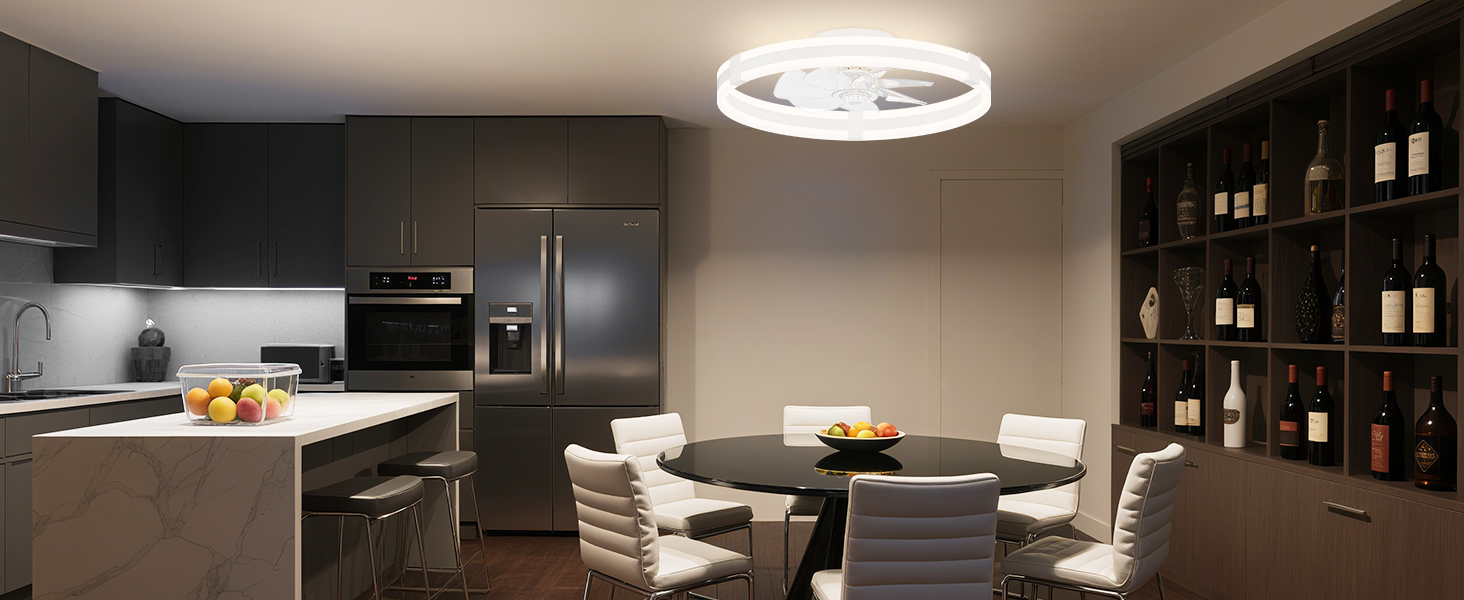 kitchen ceiling fan with light and remote control