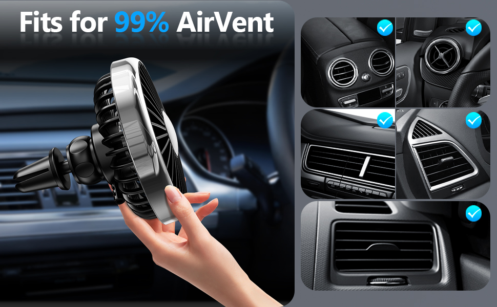 xuenair usb car vent fan fit vertical and horizontal air vents like SUV RV Sedan Van Pickup Truck