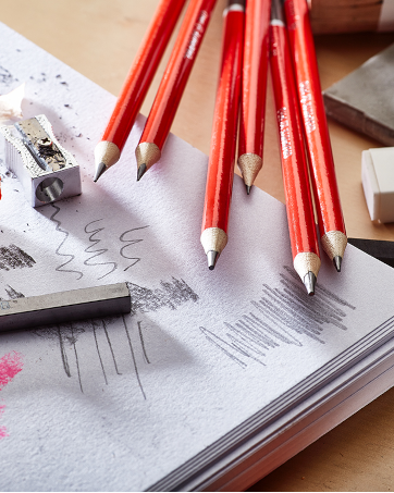 SKetching pencils and paper