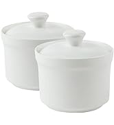 Luxshiny 2pcs Soup Cups with Lids White Ceramic Stew Pot with Lid Steam Soup Bowl Steaming Cup So...