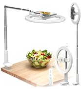 Overhead Phone Mount with Ring Light for Phone,LED Ring Light for Desk with Stand and Remote,Phon...