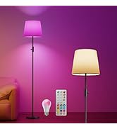 VARICART Dimmable Floor Lamp, 1200 Lumens RGBCW Color Change Bulb Included, Standing Lamp with Li...