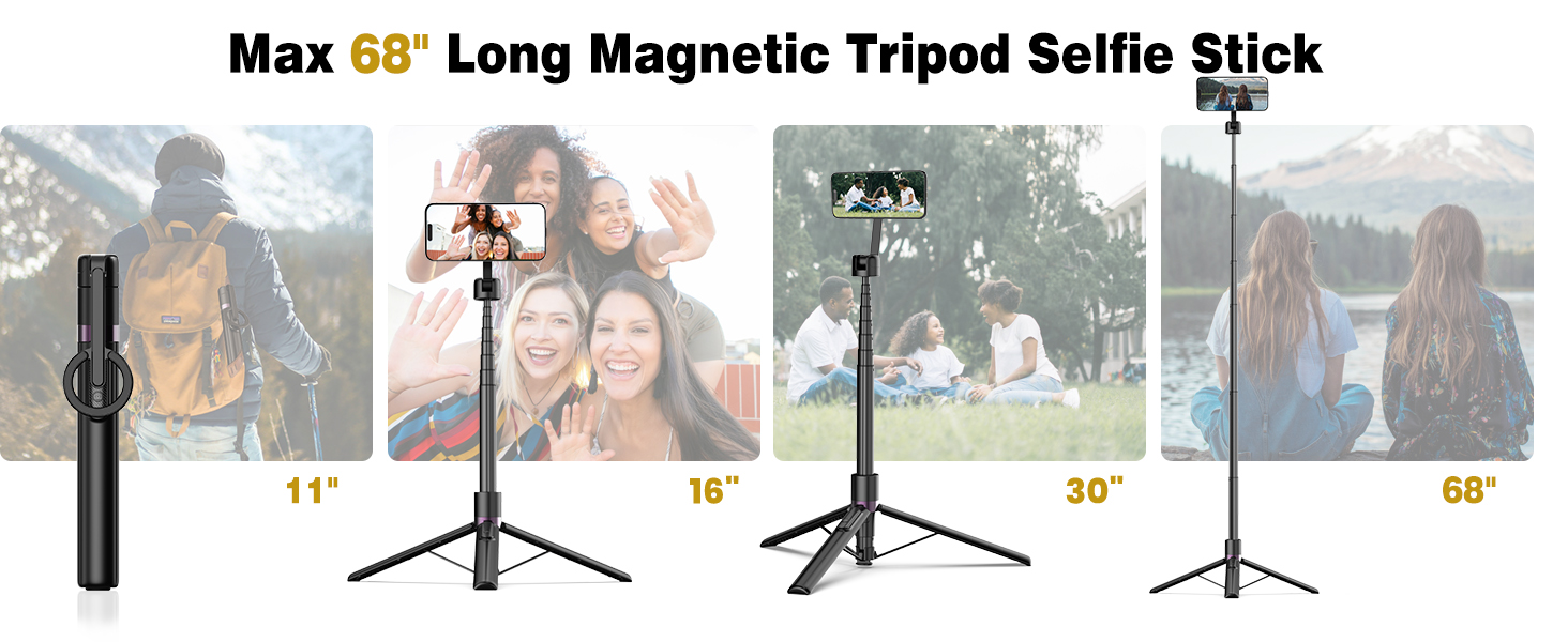 68in Magnetic Tripod Selfie Stick