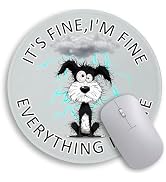 Immaturus Funny Dog Mouse Pad, Cute Small Mouse Pads for Desk, Round Travel Mousepad for Wireless...