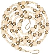 PH Pandahall 1.64 Yards Christmas Tree Wood Bead Garland Wood Garland for Christmas Tree Wood Bea...