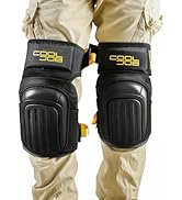 COOLJOB Professional Knee Pads with Heavy Duty Anti-Slip Cap, Comfortable Foam Cushion and Extra ...