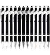 PASISIBICK 12 Pieces Black Ballpoint Pen with Stylus Tip, 2 in 1 Stylus Stylish Pen, Premium Meta...