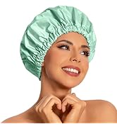Reusable Shower Cap for Women, Large Waterproof Shower Bonnet Washable Elastic Band Bath Hair Hat...