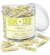 TICONN Yellow 120PCS Heat Shrink Wire Connector Kit, Insulated Waterproof Electrical Wire Cr...