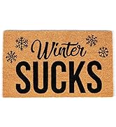 BIRDROCK HOME Winter Sucks Coir Doormat - 18 x 30 Inch - Funny Door Mat - Standard Welcome Mat - ...