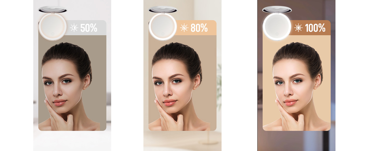 travel mirror with light