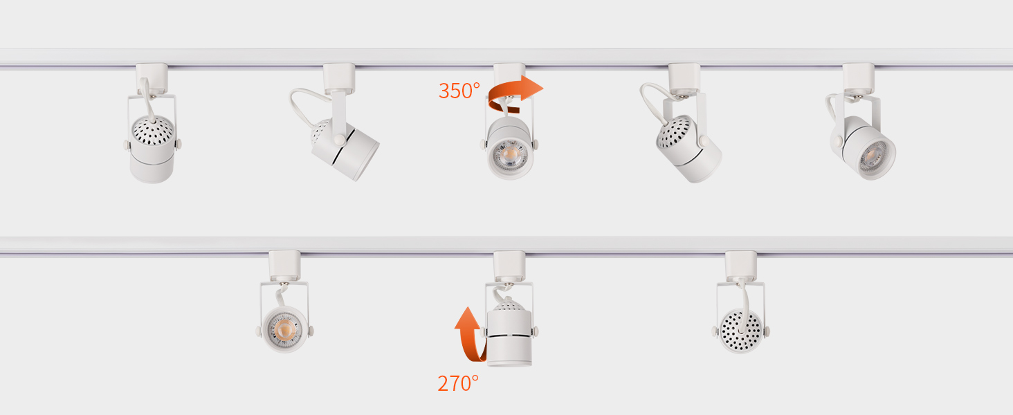 mirrea Bulb Replaceable LED Track Lighting Heads for White H Type Rail Cylinder Ceiling Spotlight