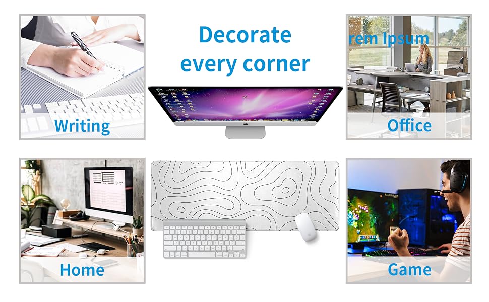Gaming Desk Pad Working Writing Desk Mat 