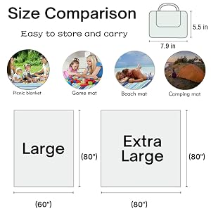 Extra Large Beach Blanket Outdoor Picnic